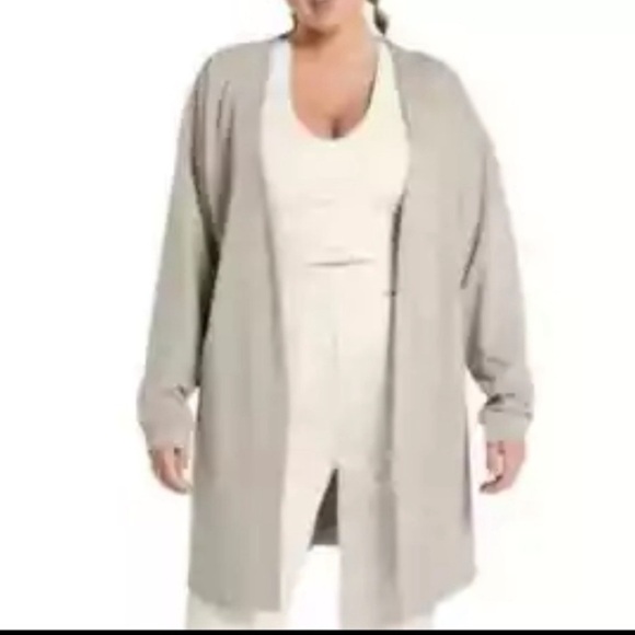 Gymshark + Whitney Simmons Sweater Long Cardigan Oversized Tan - Picture 2 of 7